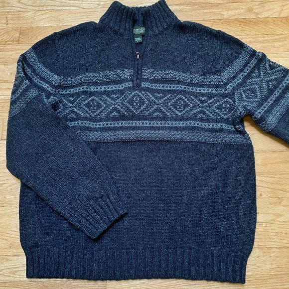 Eddie Bauer men's pullover half zip sweater grey L - Picture 1 of 4